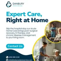 Caregiver assisting elderly patient at home after hospital stay